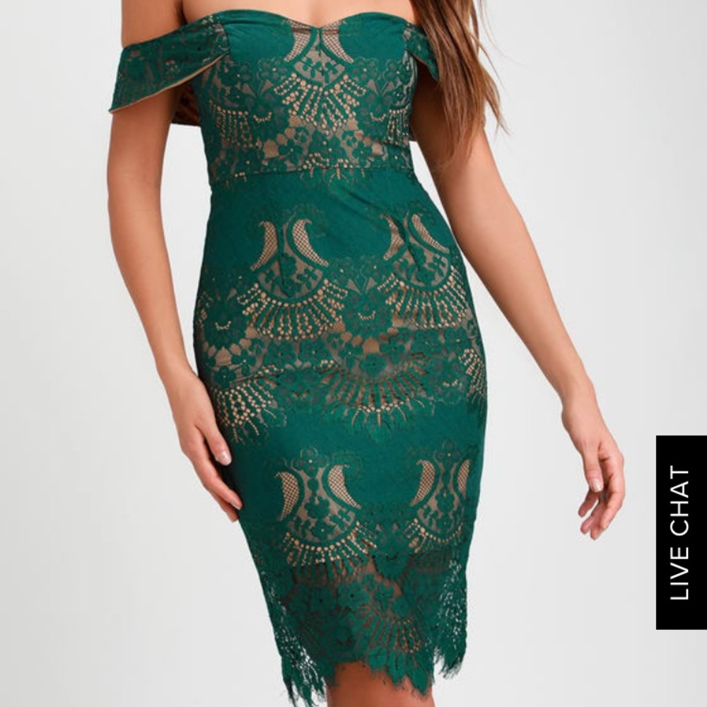 Lace off-the-shoulder dress